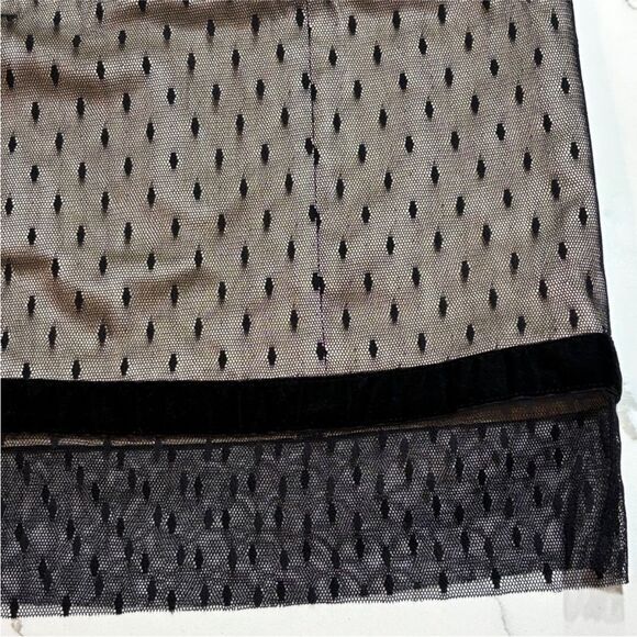 Tracy Reese | Black Taffetta Lace Mesh Skirt 8 - Picture 3 of 16